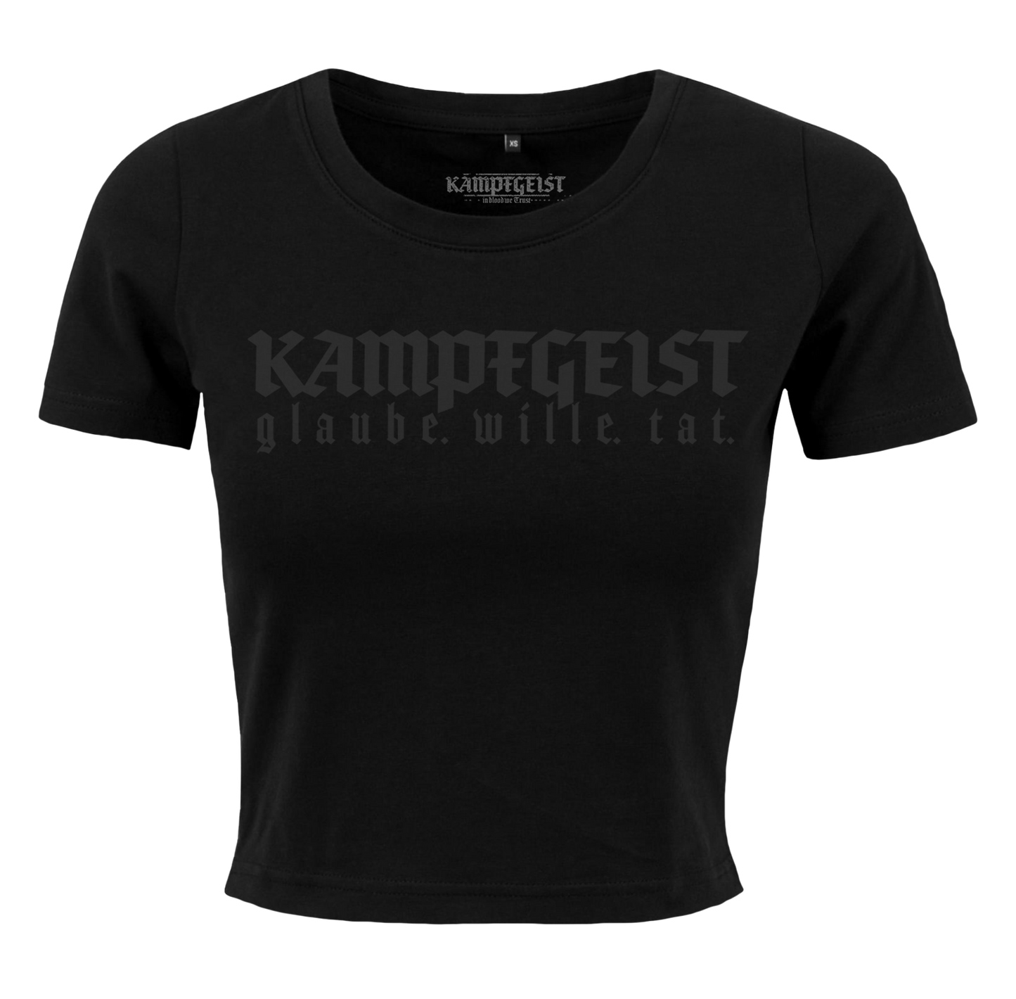 glaube.wille.tat. BLK - Crop Top