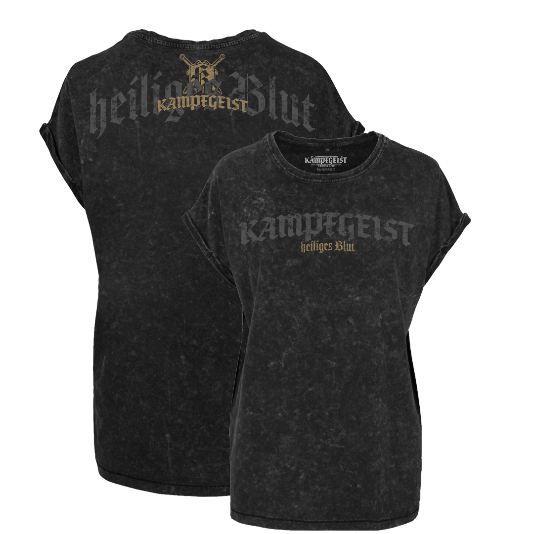 Heiliges Blut Gold- Damen washed out Top